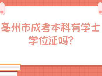 亳州市成考本科有學士學位證嗎