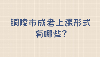 銅陵市成考上課形式有哪些