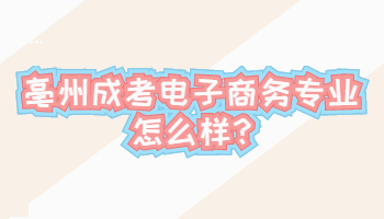 亳州成考電子商務專業怎么樣