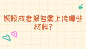 銅陵成考報名需上傳哪些材料
