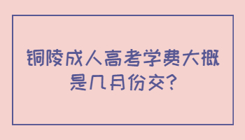 銅陵成人高考學費大概是幾月份交
