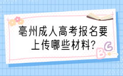 亳州成人高考報名要上傳哪些材料